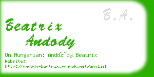 beatrix andody business card